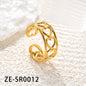 Non Tarnish Waterproof 18k Gold Plated Stainless Steel Snake Adjustable Jewelry open Ring