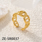 Non Tarnish Waterproof 18k Gold Plated Stainless Steel Snake Adjustable Jewelry open Ring