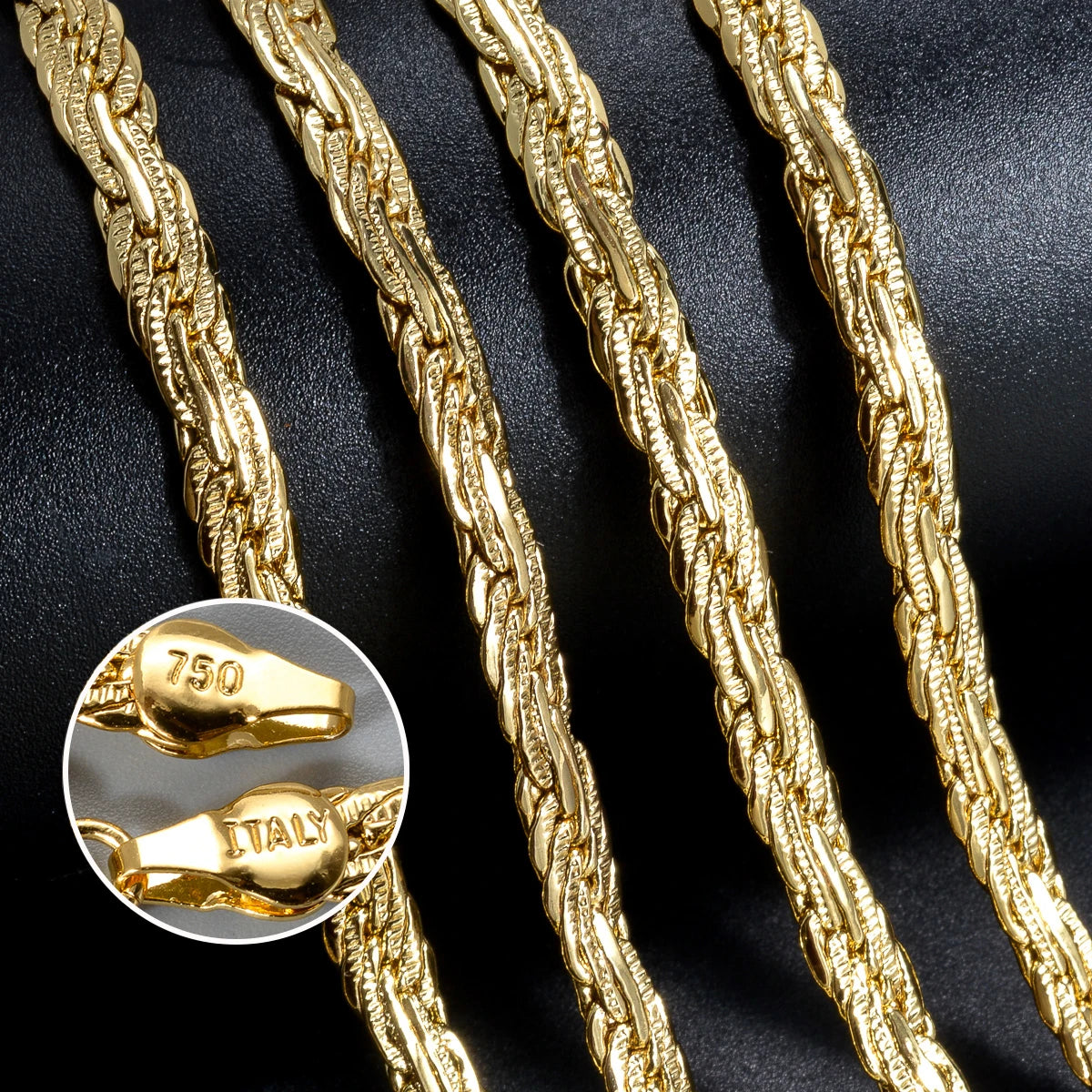 Fashion Copper Italy 750 18k gold plated  Chain Necklace Keel Link Chain Necklace For Women