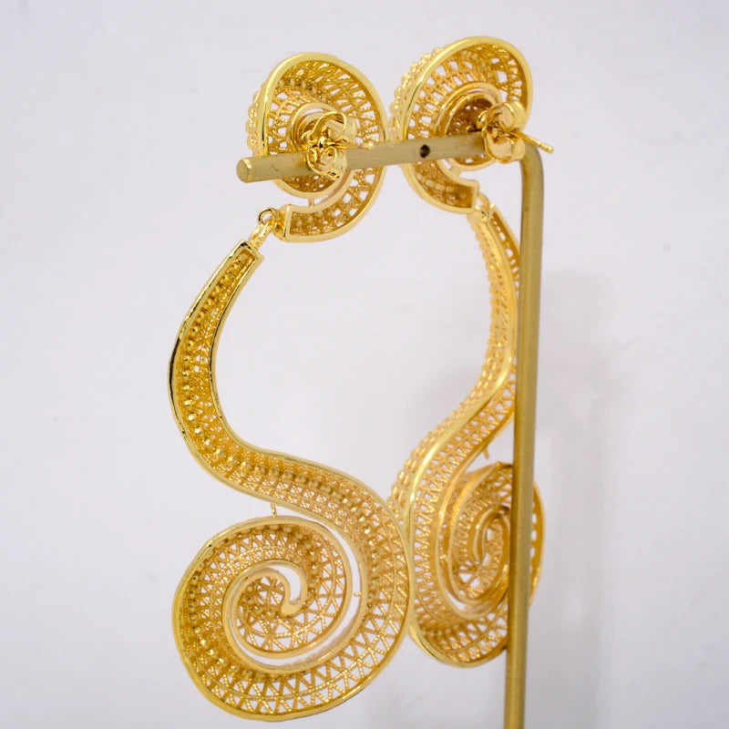 Dubai gold plated jewelry, various styles simple cheap gold earring designs for women