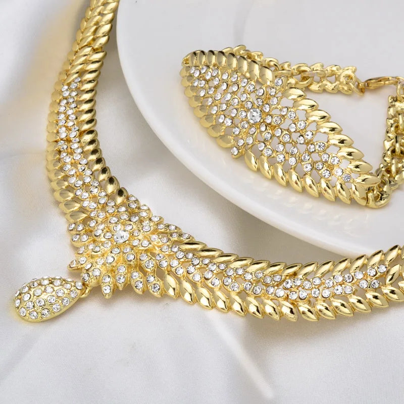 Fashion Women Jewelry Set Saudi 18K Gold Plated Wholesales Cheap Bridal African Jewelry Set