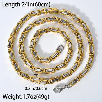 Zeadear High Quality Stainless Steel 18k Gold Plated Byzantium Chain for Man Women Necklace