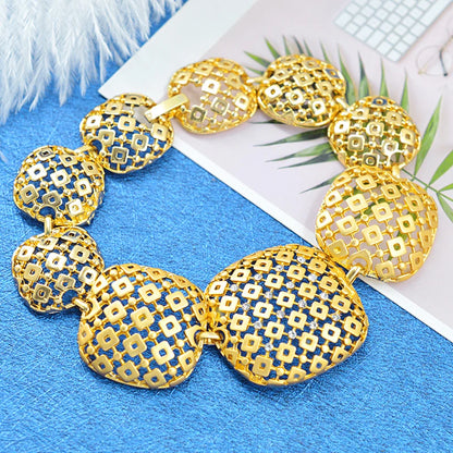 Dubaii bridal jewelry set round 14k gold plated jewelry sets for women Wedding Party Engagement Anniversary