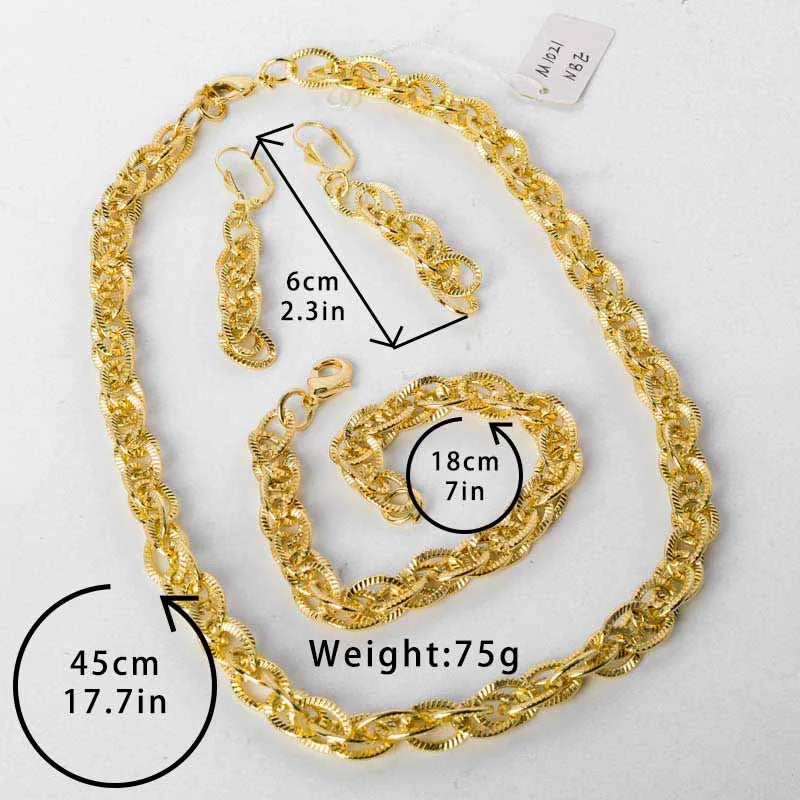 Bridal jewelry set luxury bracelet necklace and earrings for women party