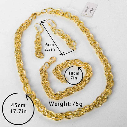 Bridal jewelry set luxury bracelet necklace and earrings for women party