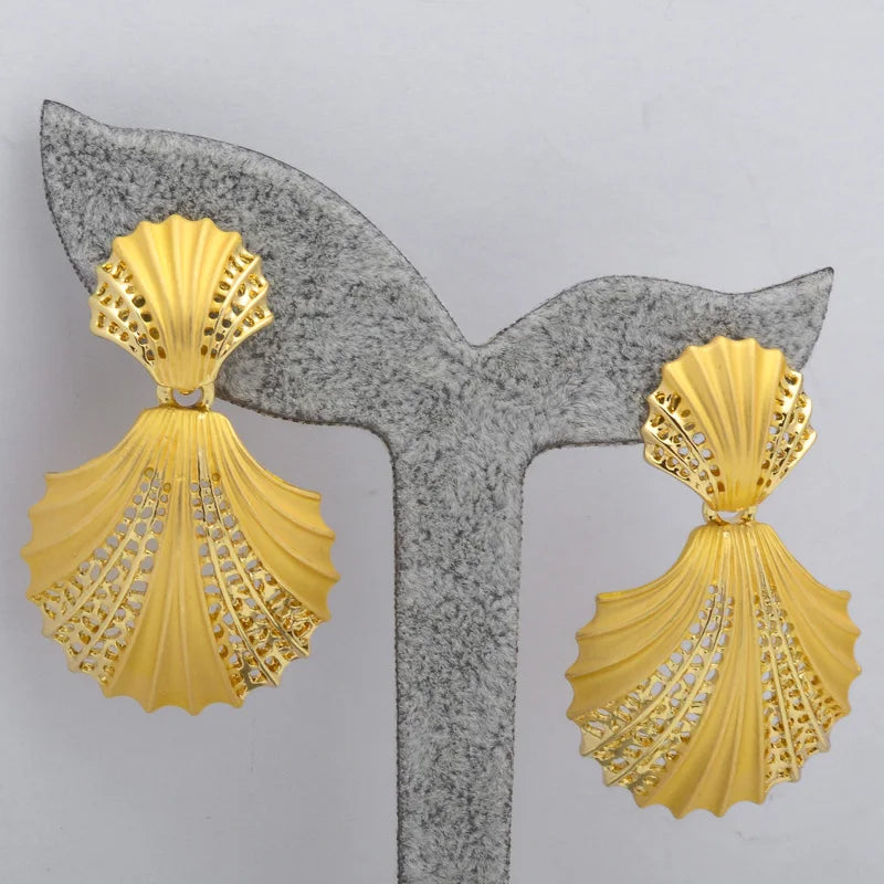 Quality Promotional 14K Gold Dubai Jewelry Set Rhinestone Necklace And Earrings Jewellery Sets