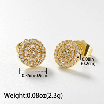 Wholesale Multi Styles round Stud Hypoallergenic 18K Gold Plated zircon Earrings for Women