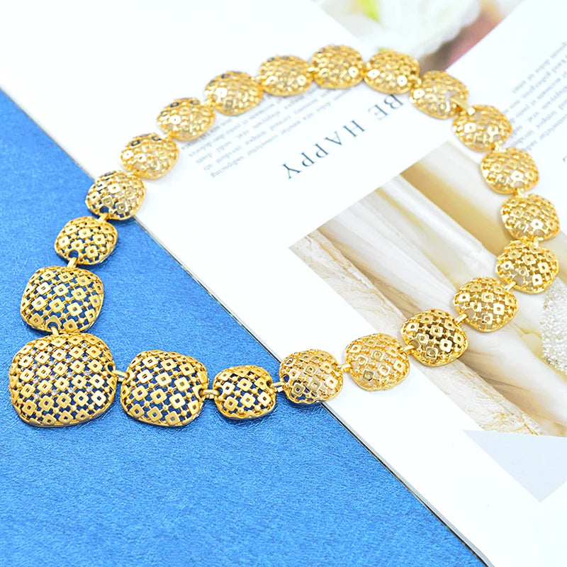 Dubaii bridal jewelry set round 14k gold plated jewelry sets for women Wedding Party Engagement Anniversary
