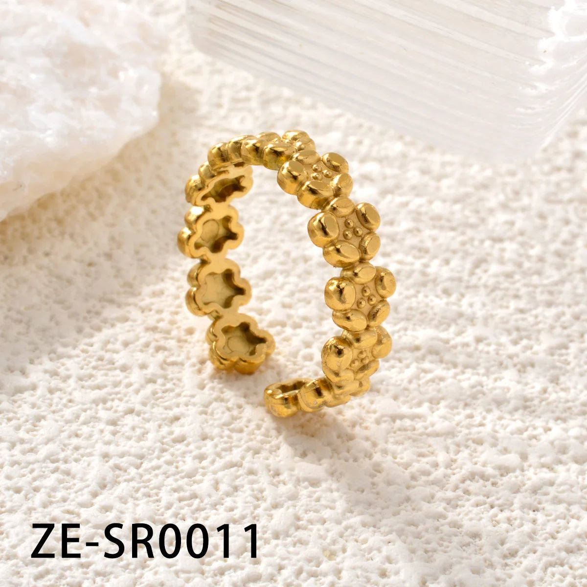 Non Tarnish Waterproof 18k Gold Plated Stainless Steel Snake Adjustable Jewelry open Ring