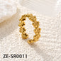 Non Tarnish Waterproof 18k Gold Plated Stainless Steel Snake Adjustable Jewelry open Ring