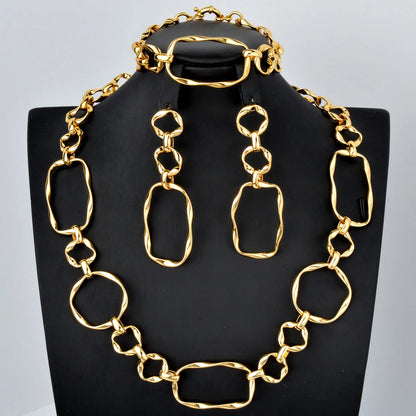 Custom Wholesale Jewellery Fashion Dubai Gold Plated Luxury Bridal Wedding Jewelry Sets Women