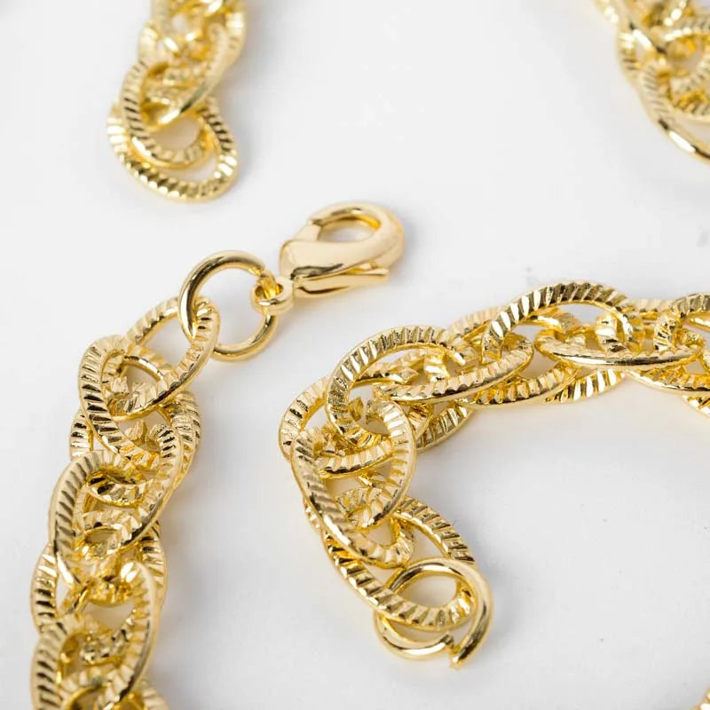 Bridal jewelry set luxury bracelet necklace and earrings for women party