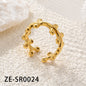 Non Tarnish Waterproof 18k Gold Plated Stainless Steel Snake Adjustable Jewelry open Ring