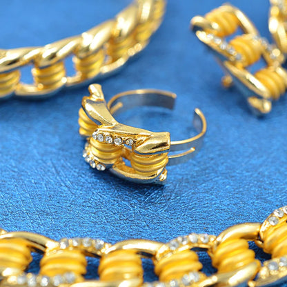 Women Wedding Party Accessories for Women Colours Italian Gold Plated Jewelry Sets Italian High Quality Copper Opp Bag Flower