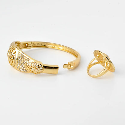 italian 18k gold plated nigerian zircon jewelry set for women