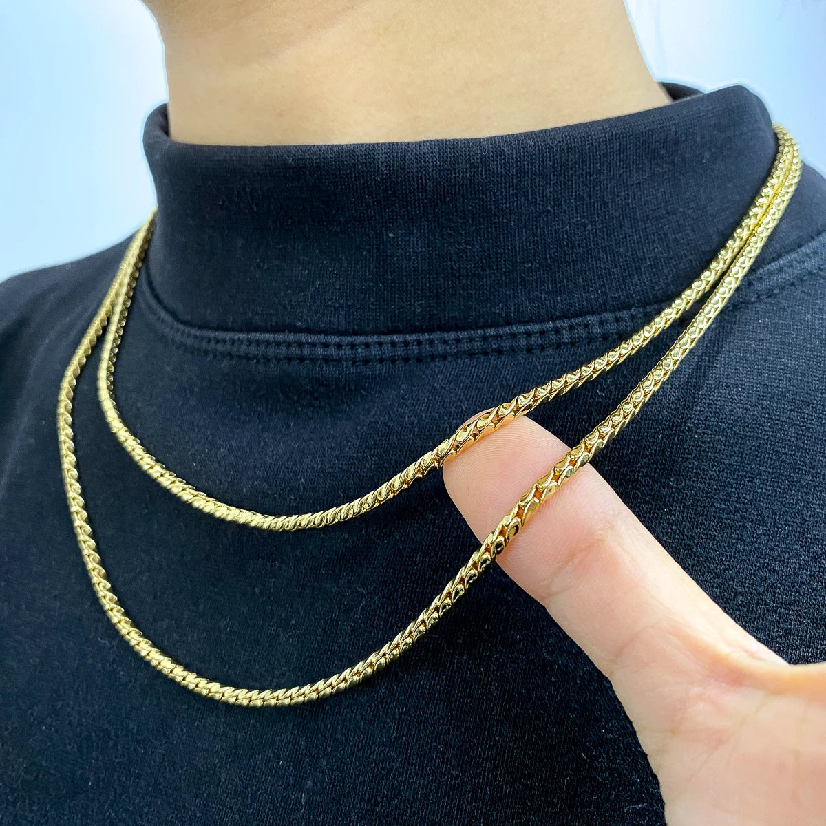 Fashion Copper 18k gold plated Braided Keel Chain Necklace For Women