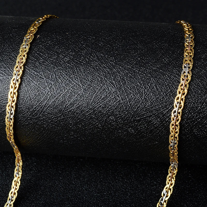 Zea dear  Jewelry Fashion 750 Copper Link Necklaces Chains For Women Man High Quality Classic Trendy For Daily Wear  Anniversary