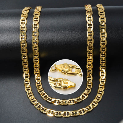 Fashion Copper Italy 750 18k gold plated Chain Necklace Link Chain Necklace For Women