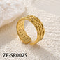 Non Tarnish Waterproof 18k Gold Plated Stainless Steel Snake Adjustable Jewelry open Ring
