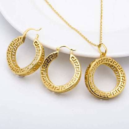 Fashion jewelry high quality copper wedding bride 18k gold plated dubai gold jewelry set for women