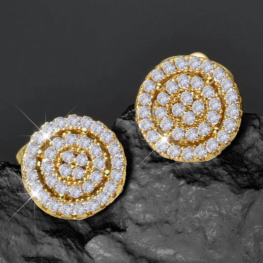 Wholesale Multi Styles round Stud Hypoallergenic 18K Gold Plated zircon Earrings for Women