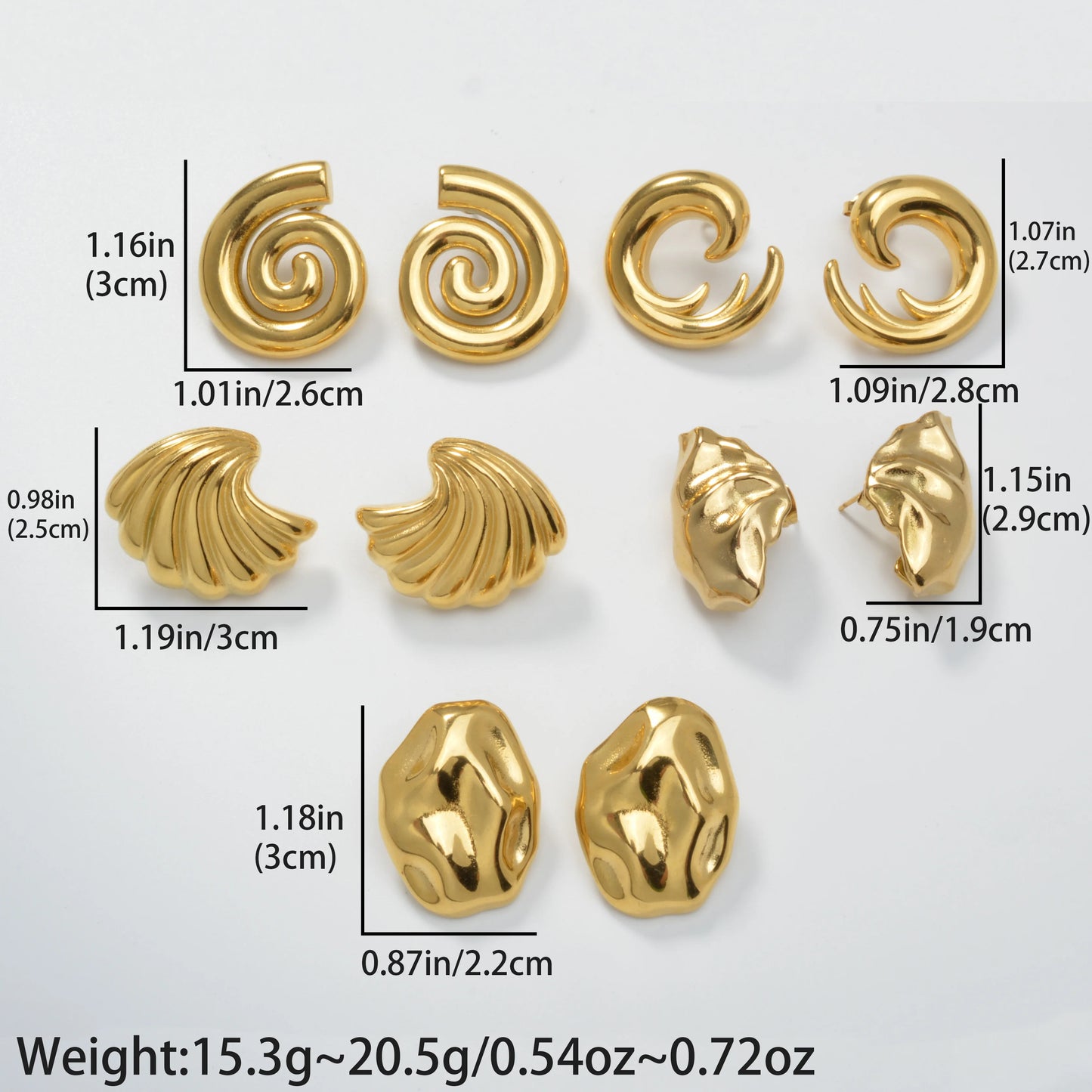 Luxury custom Fashion jewelry Wholesale bulk 18k gold plated stainless steel Flower chunky stud drop earrings women