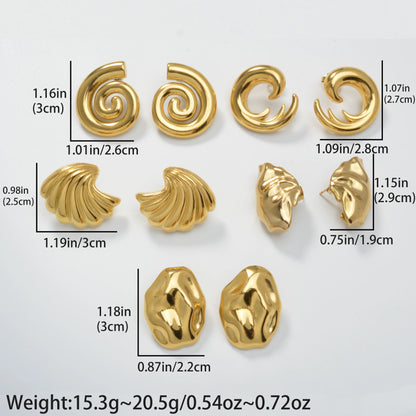 Luxury custom Fashion jewelry Wholesale bulk 18k gold plated stainless steel Flower chunky stud drop earrings women