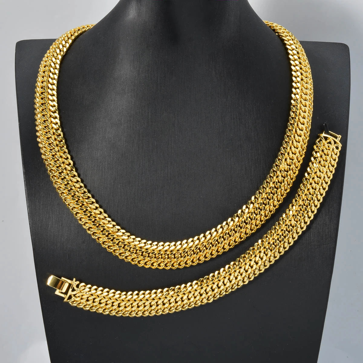 Dubai gold jewelry set gold plated necklace and bracelet set