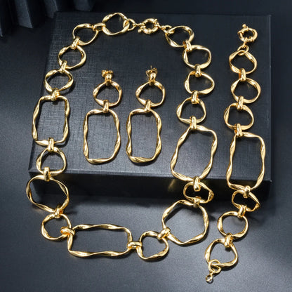 Custom Wholesale Jewellery Fashion Dubai Gold Plated Luxury Bridal Wedding Jewelry Sets Women