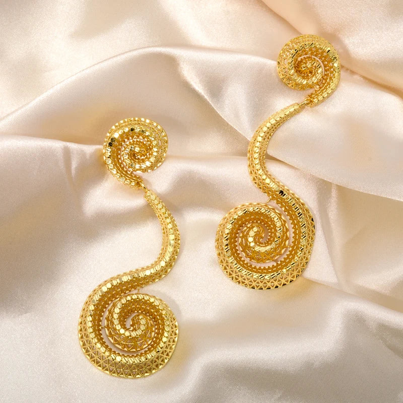 Dubai gold plated jewelry, various styles simple cheap gold earring designs for women