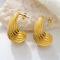 New Arrival Fashion Custom Waterproof 18k Gold Plated Stainless Steel Heart Water Drop Earrings Women