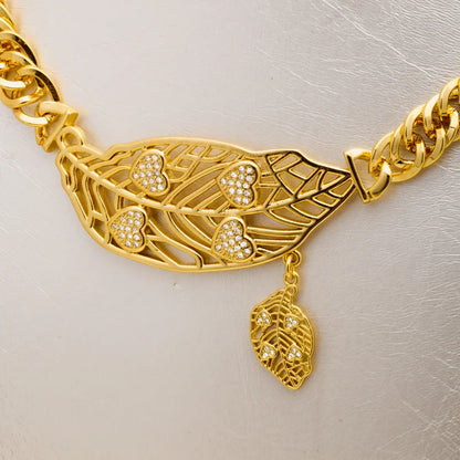 Zeadear jewelry Quality Promotional 14K Gold Dubai Jewelry Set Rhinestone Necklace And Earrings Jewellery Sets