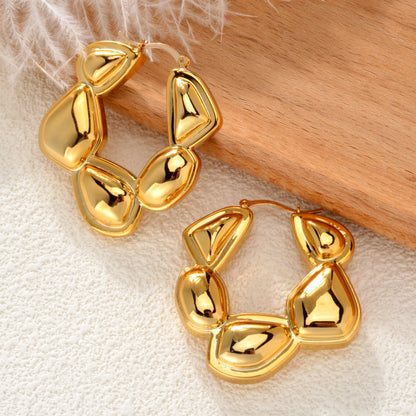 Fashion Wholesale Exaggerated 18k Gold Plated Statement Big Hoop Drop Earrings