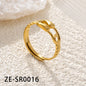 Non Tarnish Waterproof 18k Gold Plated Stainless Steel Snake Adjustable Jewelry open Ring
