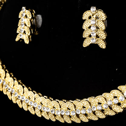 New Arrival Bridal Jewelry Sets For Women Necklace Earrings Ring Bracelet Cubic Zirconia Geometric Engagement Gift