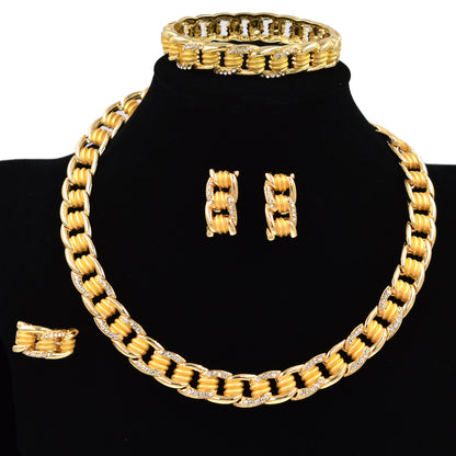 Women Wedding Party Accessories for Women Colours Italian Gold Plated Jewelry Sets Italian High Quality Copper Opp Bag Flower