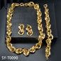 Custom Wholesale Jewellery Fashion Dubai Gold Plated Luxury Bridal Wedding Earring Bracelet Necklace Jewelry Sets Women