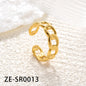 Non Tarnish Waterproof 18k Gold Plated Stainless Steel Snake Adjustable Jewelry open Ring