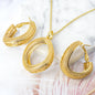 Fashion jewelry high quality copper wedding bride 18k gold plated dubai gold jewelry set for women