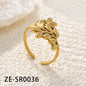 Non Tarnish Waterproof 18k Gold Plated Stainless Steel Snake Adjustable Jewelry open Ring