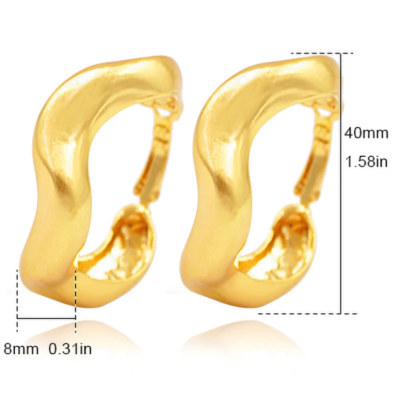 Zeadear jewelry trendy 14k gold hoop earrings for women