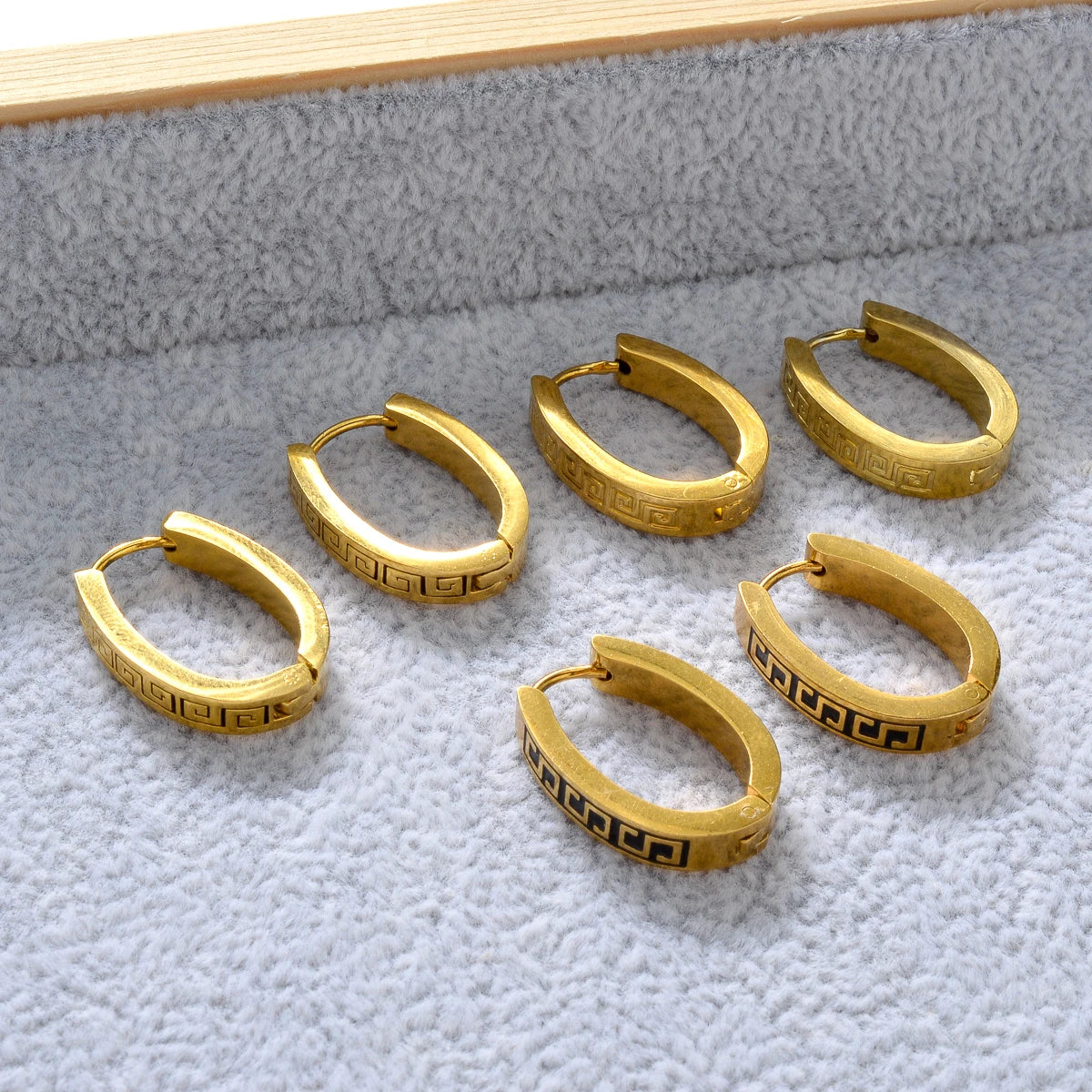 Fashion 18K Gold Plated Stainless Steel Hoop Earrings Jewelry For Women
