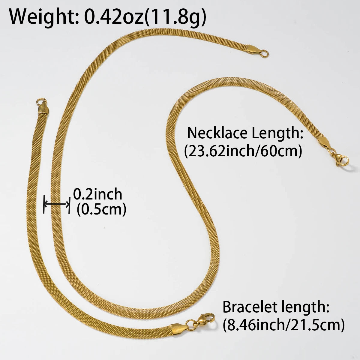 Custom Luxury 18k Gold Plated Copper  link chain Necklace and Bracelet Jewelry Sets Women