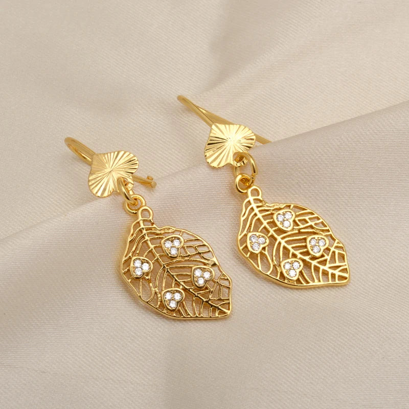 Zeadear jewelry Quality Promotional 14K Gold Dubai Jewelry Set Rhinestone Necklace And Earrings Jewellery Sets