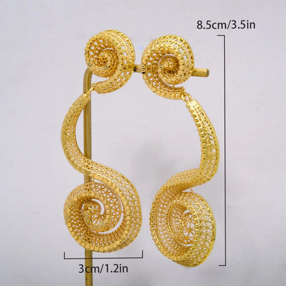 Dubai gold plated jewelry, various styles simple cheap gold earring designs for women