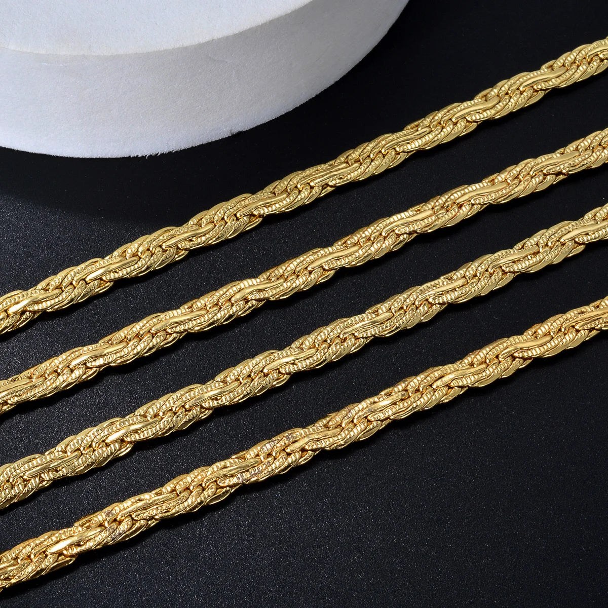 Fashion Copper Italy 750 18k gold plated  Chain Necklace Keel Link Chain Necklace For Women