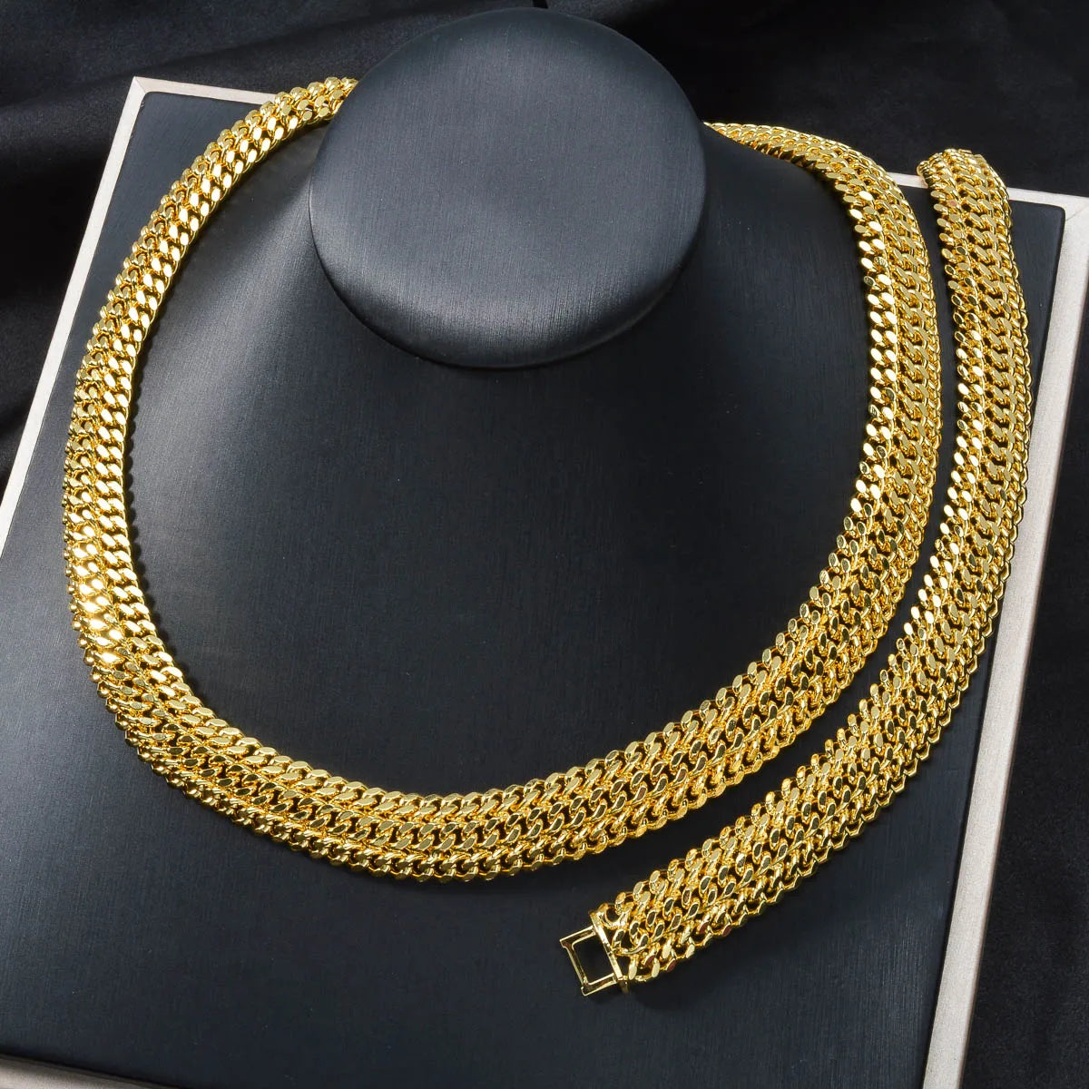 Dubai gold jewelry set gold plated necklace and bracelet set