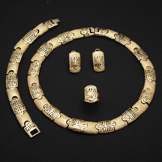 Fashion Women Jewelry Set Saudi 18K Gold Plated Wholesales Cheap Bridal African Jewelry Set