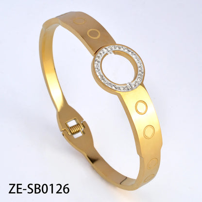 Wholesale Fashion Four Leaf Clover Butterfly Tree Of Life Stainless steel 18k Gold Plated Bracelet Femme
