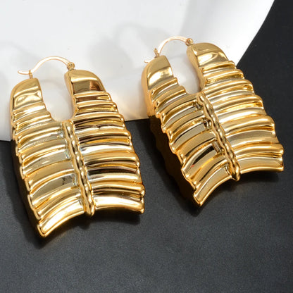 Fashion Wholesale Exaggerated 18k Gold Plated Statement Big Hoop Drop Earrings